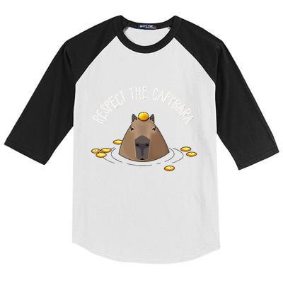 Meme Lover Respect Capybara Kids Colorblock Raglan Jersey