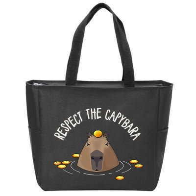Meme Lover Respect Capybara Zip Tote Bag