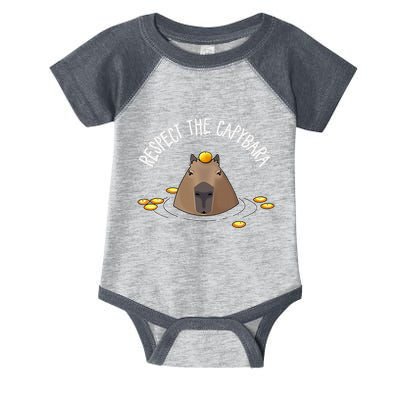 Meme Lover Respect Capybara Infant Baby Jersey Bodysuit