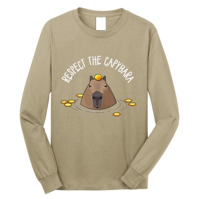Meme Lover Respect Capybara Long Sleeve Shirt