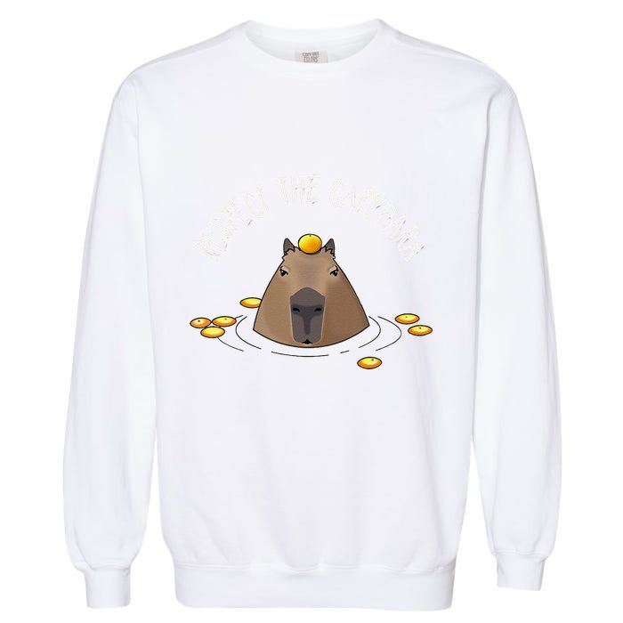 Meme Lover Respect Capybara Garment-Dyed Sweatshirt