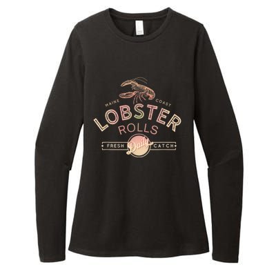 Maine Lobster Roll Vintage Distressed Sea Life Womens CVC Long Sleeve Shirt