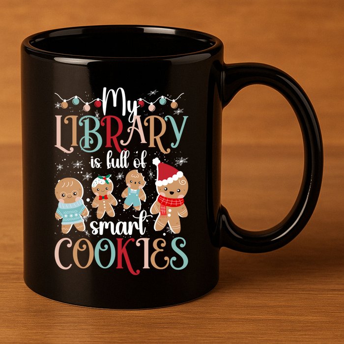 My Library School Librarian Christmas Librarian Xmas Party Cute Gift 11oz C Handle Ceramic Mug