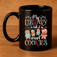 My Library School Librarian Christmas Librarian Xmas Party Cute Gift 11oz C Handle Ceramic Mug
