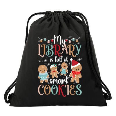 My Library School Librarian Christmas Librarian Xmas Party Cute Gift Drawstring Bag