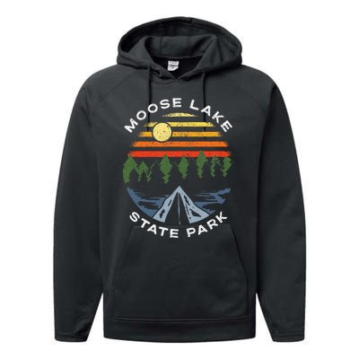 Moose Lake State Park Minnesota Camping Mn Souvenir Performance Fleece Hoodie