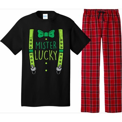 Mister Lucky Suspenders St Patricks Day Boy Toddlers Pajama Set