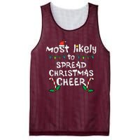 Most Likely Spread Christmas Cheer Xmas Family Matching Mesh Reversible Basketball Jersey Tank