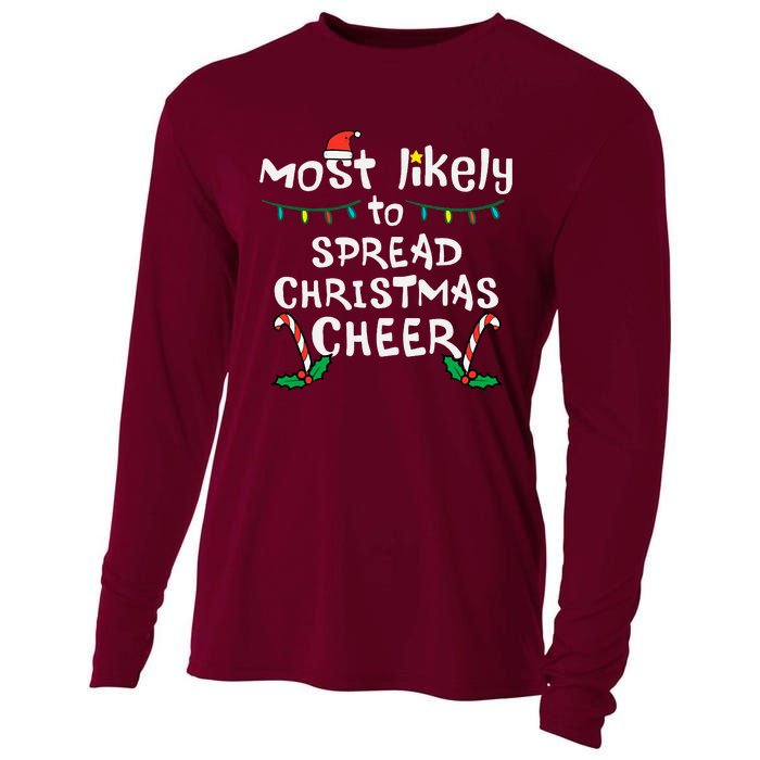 Most Likely Spread Christmas Cheer Xmas Family Matching Cooling Performance Long Sleeve Crew