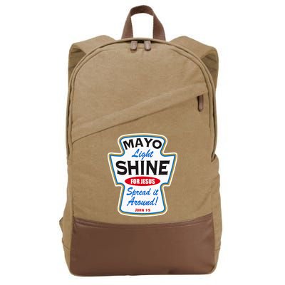 Mayo Light Shine Funny Christian Cotton Canvas Backpack
