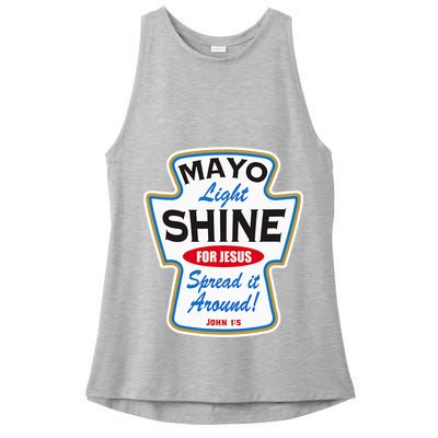 Mayo Light Shine Funny Christian Ladies PosiCharge Tri-Blend Wicking Tank