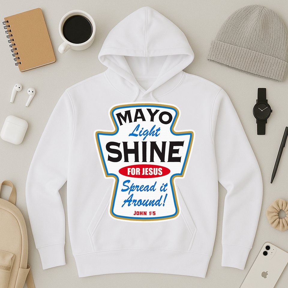 Mayo Light Shine Funny Christian Hoodie