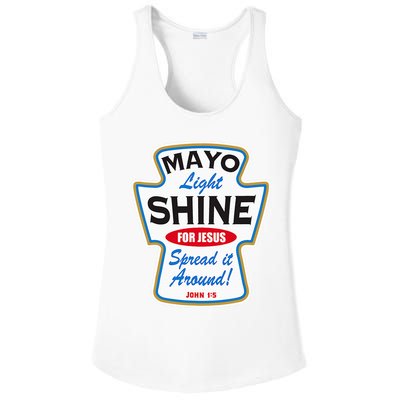 Mayo Light Shine Funny Christian Ladies PosiCharge Competitor Racerback Tank