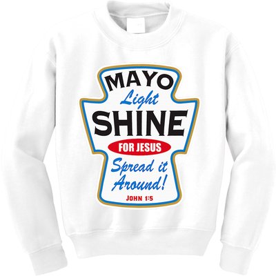 Mayo Light Shine Funny Christian Kids Sweatshirt