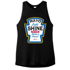 Mayo Light Shine Funny Christian Parody Ladies PosiCharge Tri-Blend Wicking Tank