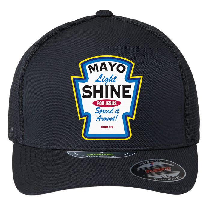 Mayo Light Shine Funny Christian Parody Flexfit Unipanel Trucker Cap