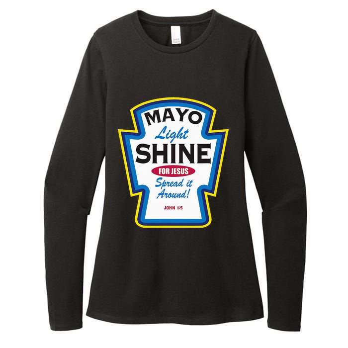 Mayo Light Shine Funny Christian Parody Womens CVC Long Sleeve Shirt