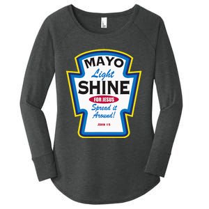 Mayo Light Shine Funny Christian Parody Women's Perfect Tri Tunic Long Sleeve Shirt