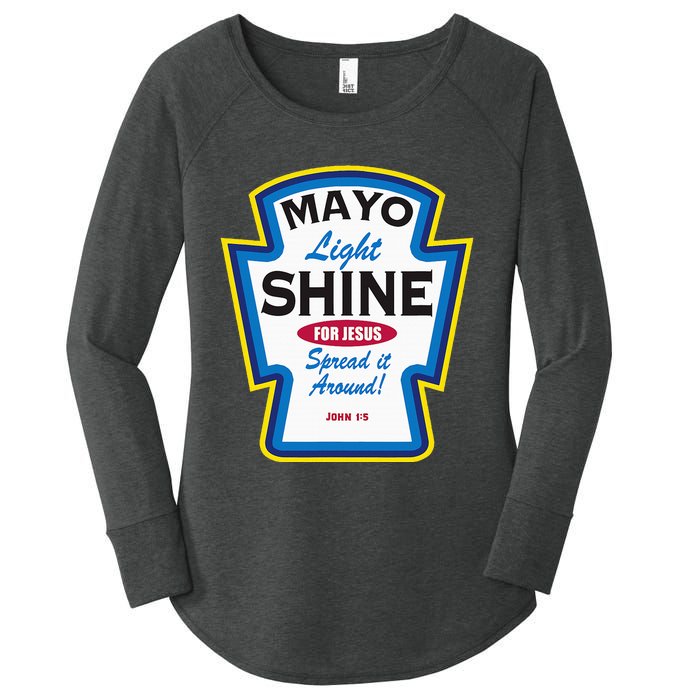 Mayo Light Shine Funny Christian Parody Women's Perfect Tri Tunic Long Sleeve Shirt