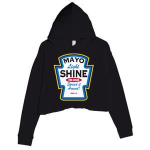 Mayo Light Shine Funny Christian Parody Crop Fleece Hoodie