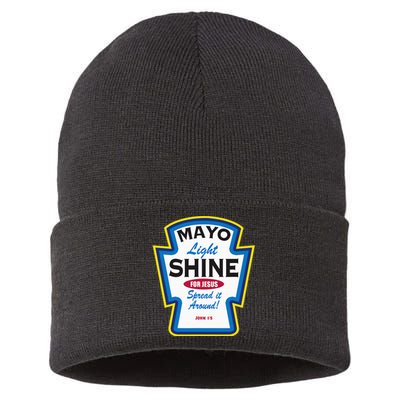 Mayo Light Shine Funny Christian Parody Sustainable Knit Beanie