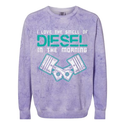 Mechanic Love Smell Of Diesel In Morning Colorblast Crewneck Sweatshirt