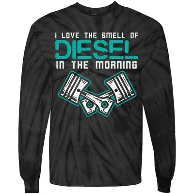 Mechanic Love Smell Of Diesel In Morning Tie-Dye Long Sleeve Shirt