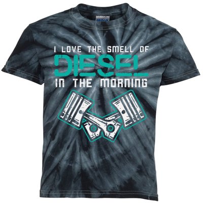 Mechanic Love Smell Of Diesel In Morning Kids Tie-Dye T-Shirt