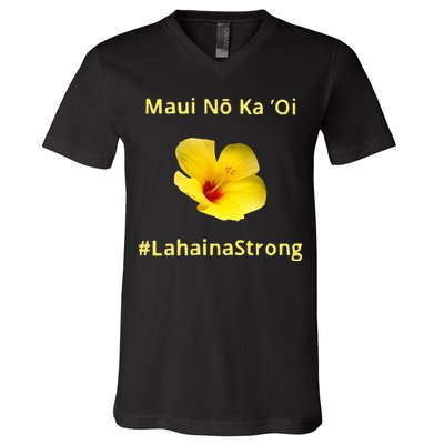 Maui Lahaina Strong Hawaii Strong Wildfire Support V-Neck T-Shirt