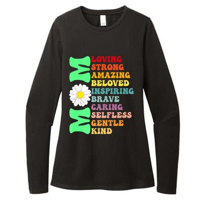 Mom Loving Strong Amazing Beloved Inspiring Brave Caring Selfless Gentle Kind Mo Womens CVC Long Sleeve Shirt