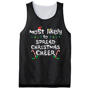 Most Likely Spread Christmas Cheer Xmas Family Matching Mesh Reversible Basketball Jersey Tank