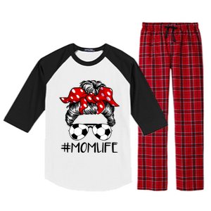 Mom Life Soccer Life Messy Bun For Mothers Day Meaningful Gift Raglan Sleeve Pajama Set