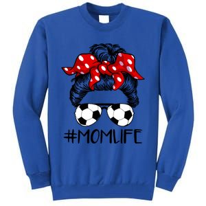 Mom Life Soccer Life Messy Bun For Mothers Day Meaningful Gift Tall Sweatshirt