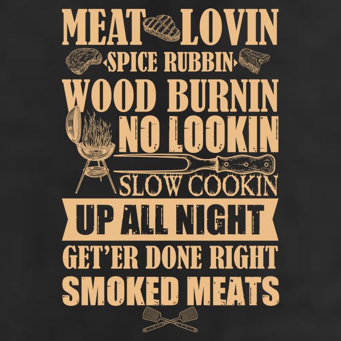 Meat Lovin Spice Rubbin Wood Burnin No Lookin Slow Cookin Smoked Meats 7 Panel Mesh Trucker Snapback Hat