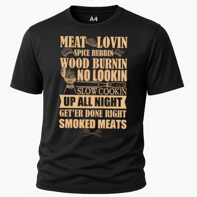 Meat Lovin Spice Rubbin Wood Burnin No Lookin Slow Cookin Smoked Meats Performance Shirt