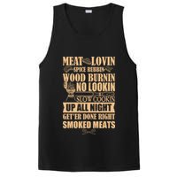 Meat Lovin Spice Rubbin Wood Burnin No Lookin Slow Cookin Smoked Meats PosiCharge Competitor Tank