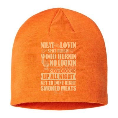 Meat Lovin Spice Rubbin Wood Burnin No Lookin Slow Cookin Smoked Meats Sustainable Beanie