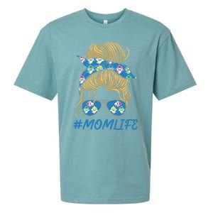 Mom Life Shark Sunglasses Shark Print Bandana Gift Sueded Cloud Jersey T-Shirt