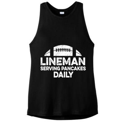 Mens Lineman Serving Pancakes Daily Football Offensive Lineman TShirt Ladies PosiCharge Tri-Blend Wicking Tank