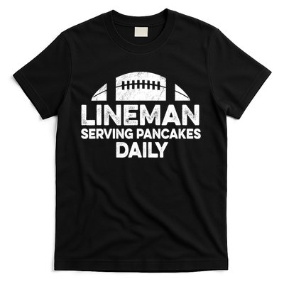 Mens Lineman Serving Pancakes Daily Football Offensive Lineman TShirt T-Shirt