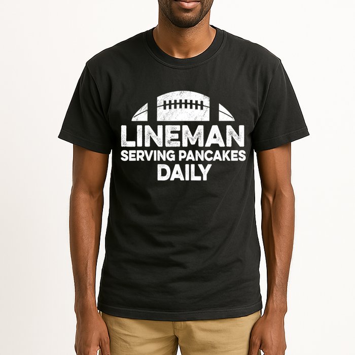 Mens Lineman Serving Pancakes Daily Football Offensive Lineman TShirt Tall T-Shirt