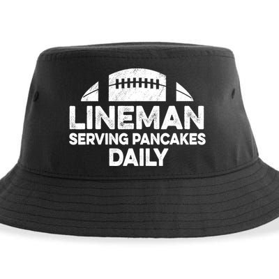 Mens Lineman Serving Pancakes Daily Football Offensive Lineman TShirt Sustainable Bucket Hat