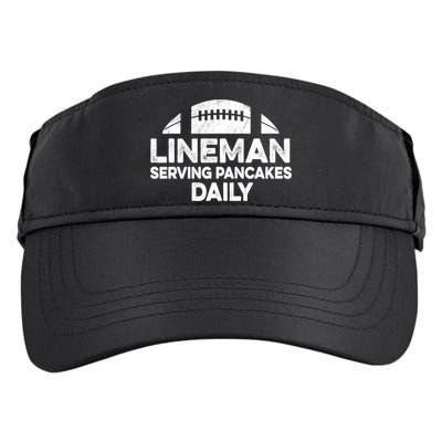 Mens Lineman Serving Pancakes Daily Football Offensive Lineman TShirt Adult Drive Performance Visor