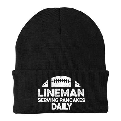 Mens Lineman Serving Pancakes Daily Football Offensive Lineman TShirt Beanie