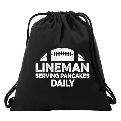 Mens Lineman Serving Pancakes Daily Football Offensive Lineman TShirt Drawstring Bag