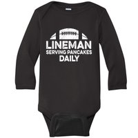 Mens Lineman Serving Pancakes Daily Football Offensive Lineman TShirt Baby Long Sleeve Bodysuit