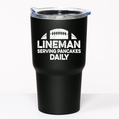 Mens Lineman Serving Pancakes Daily Football Offensive Lineman TShirt Tumbler