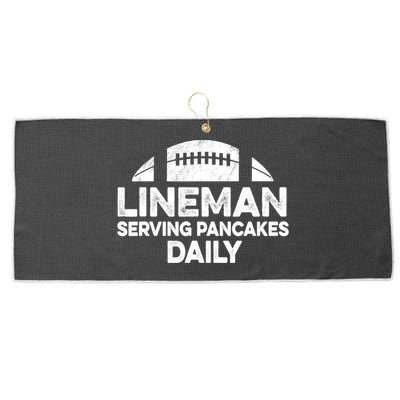 Mens Lineman Serving Pancakes Daily Football Offensive Lineman TShirt Large Microfiber Waffle Golf Towel