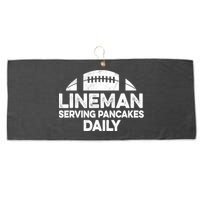 Mens Lineman Serving Pancakes Daily Football Offensive Lineman TShirt Large Microfiber Waffle Golf Towel