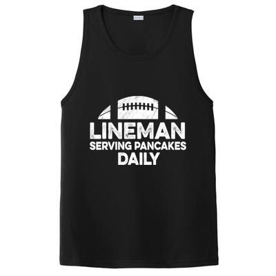 Mens Lineman Serving Pancakes Daily Football Offensive Lineman TShirt PosiCharge Competitor Tank